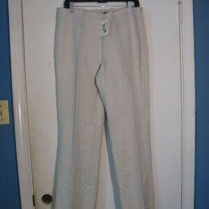 600 West Linen Blend Pant Size 10 NWT $122 Fully Lined Tan Cream Trouser